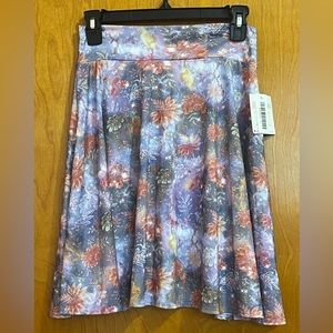 NWT LuLaRoe girls floral azure skirt. Girls size 12.